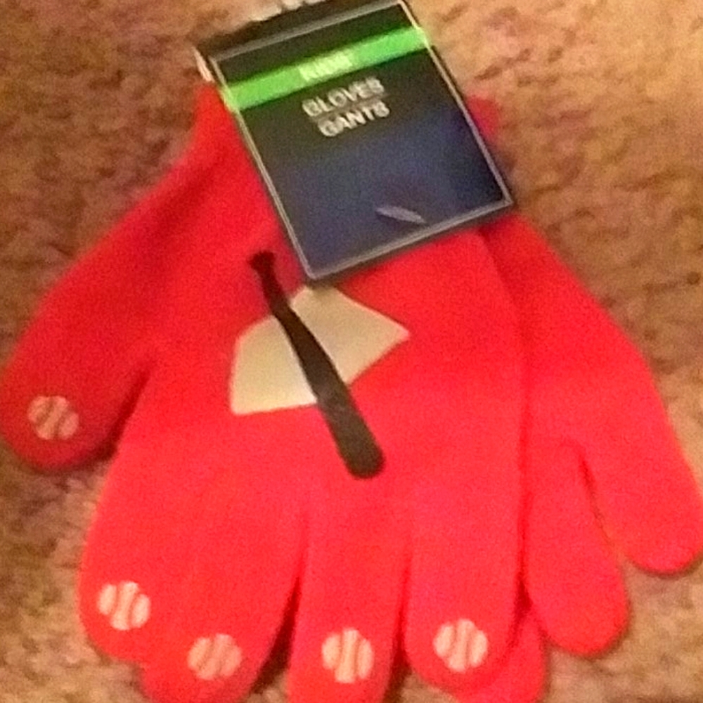 Red New unopened Baseball Winter Gloves